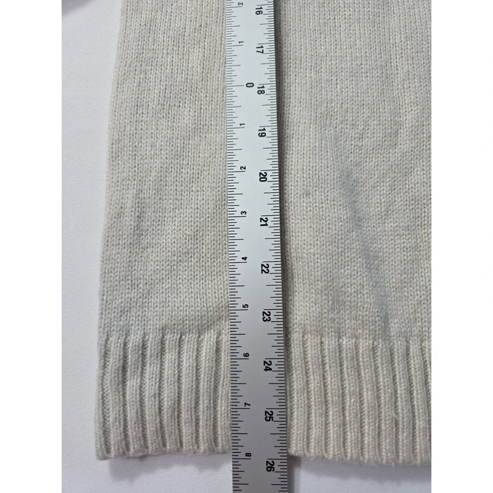J.Crew Sweater Small Ivory Nylon Lambswool Blend Button Shoulder Knit
